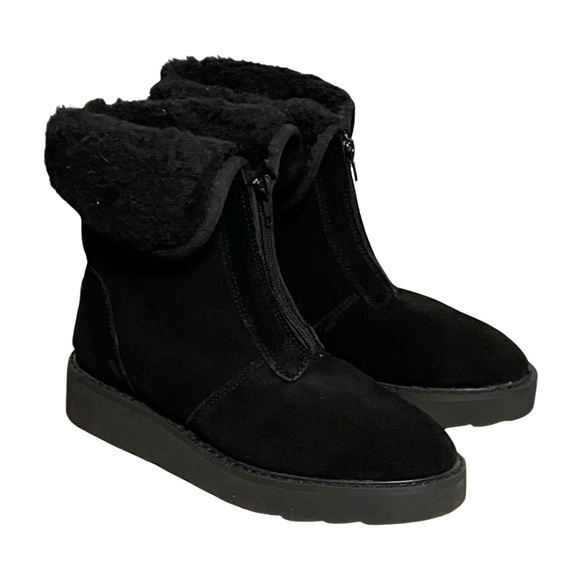 AUSSIE MERINO black suede and merino sherpa wool Amelia winter boots NIB 4, 5, 6 - Picture 2 of 14